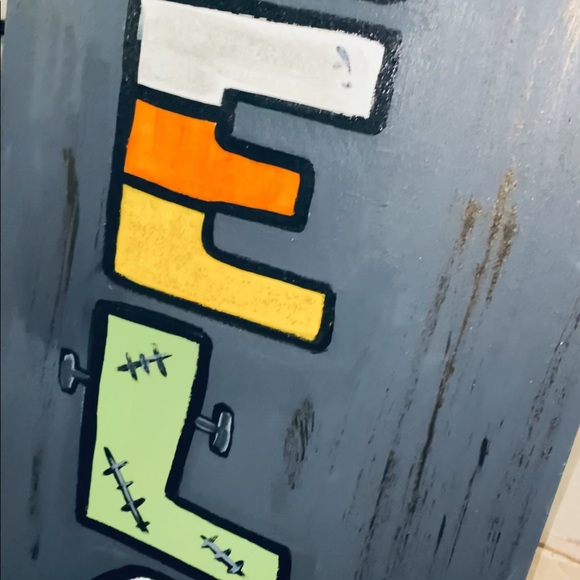 Colorful Halloween Wood Sign. - Picture 3 of 5